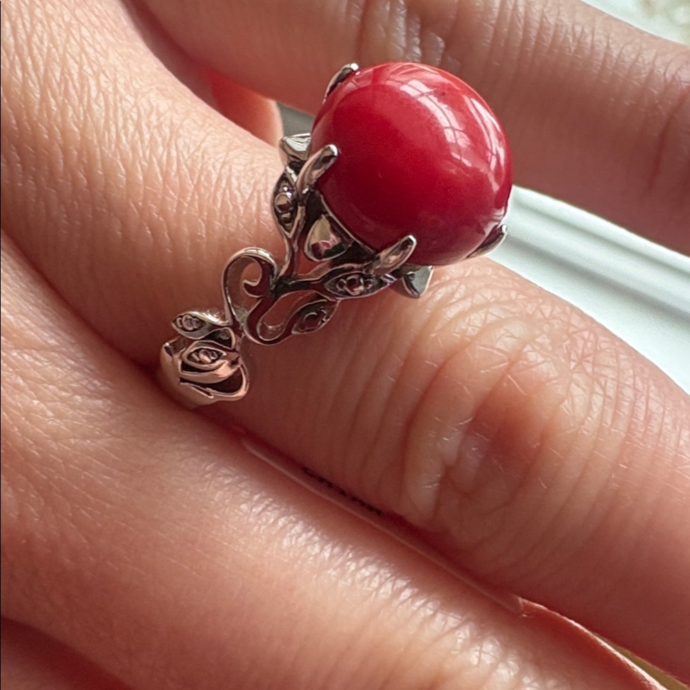 JTV Red Coral ring size 7